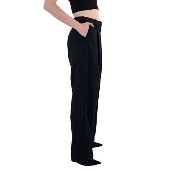 Jason Wu Wide Leg Pants Mid Rise in Black Size M - Picture 2 of 4